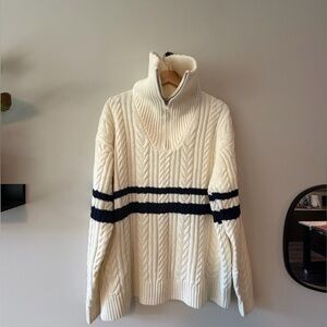Zara Full Neck Zip Knot Sweater Size XL